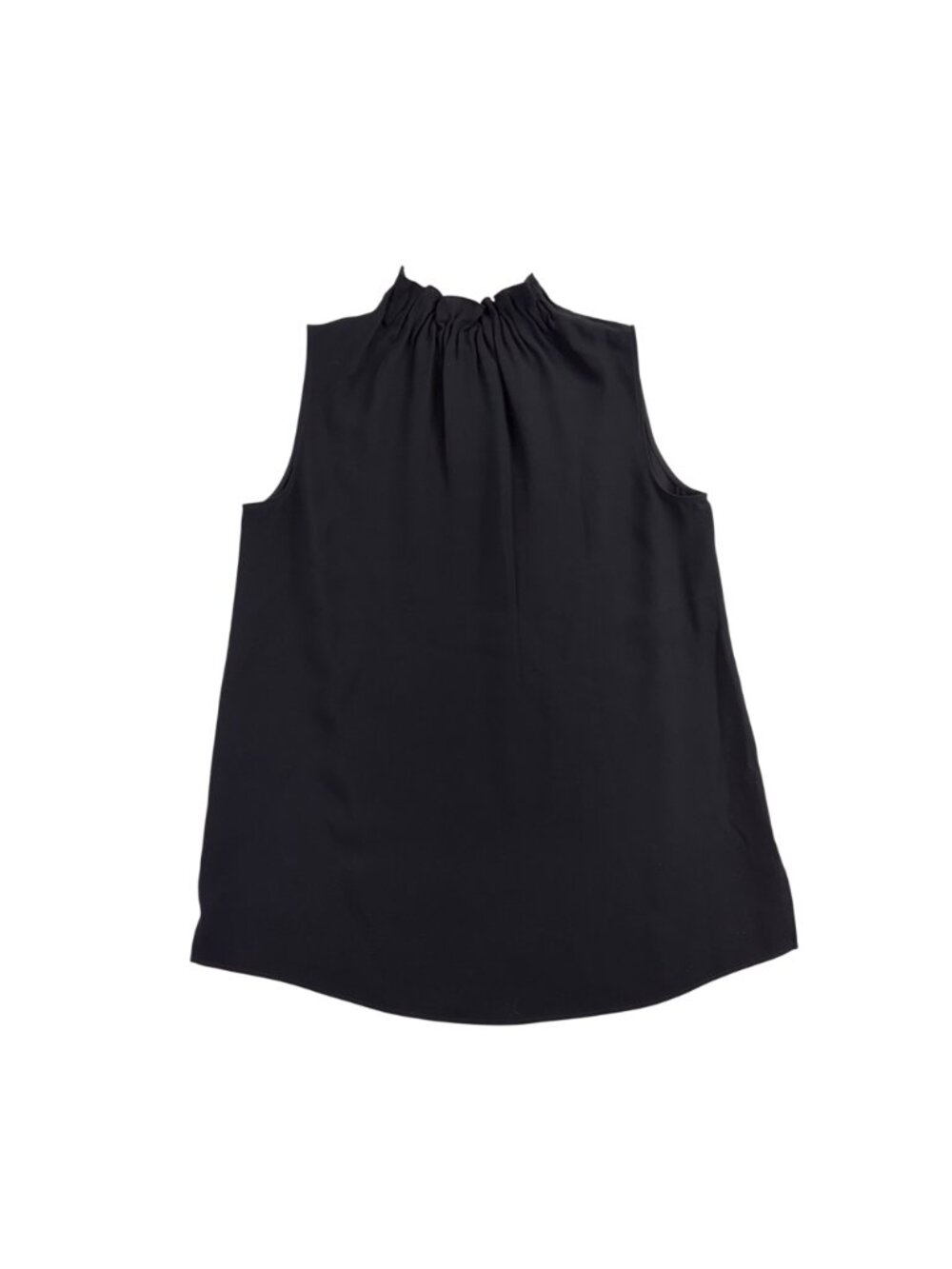 Lafayette 148 Womens Black Silk Sleeveless Ruffle Neck Blouse Size M - Picture 3 of 7
